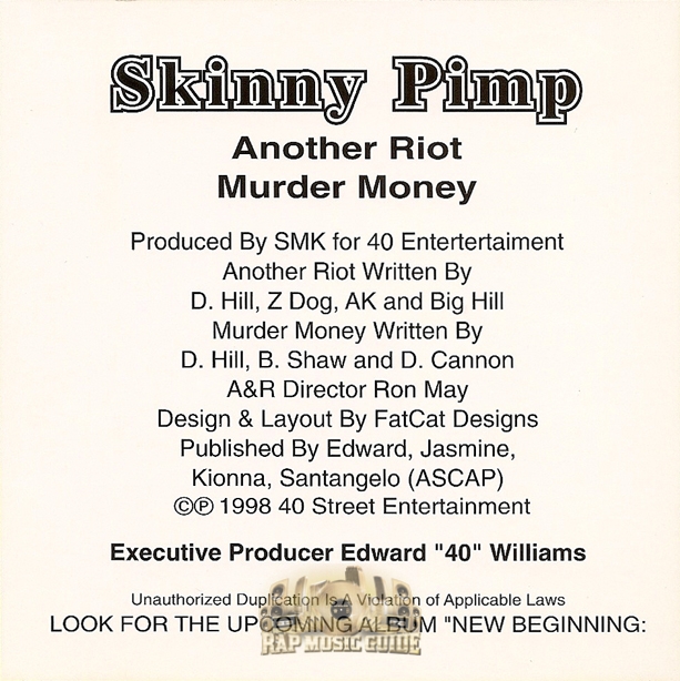 Kingpin Skinny Pimp - Another Riot: Single. CD | Rap Music Guide